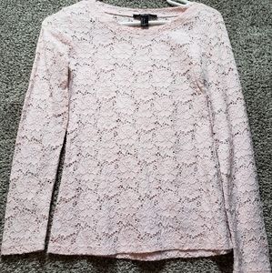 Blush long sleeve lace shirt